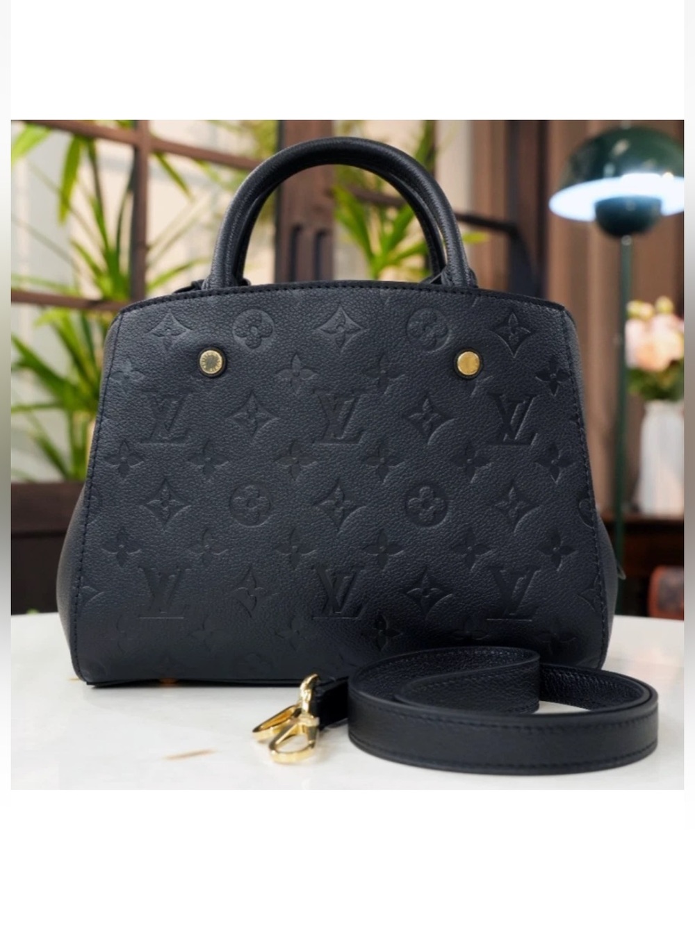 Louis Vuitton Montaigne BB Monogram Empreinte Black Gold Shoulder Bag Excellent!